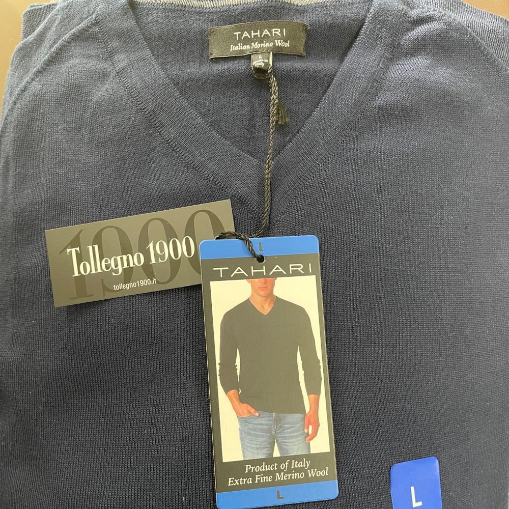 Tahari Tollegno 1900 Italian Merino Wool Sweater